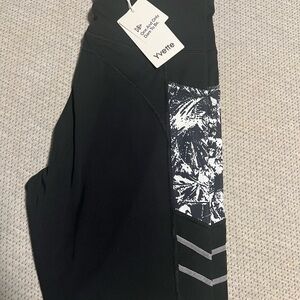 Ladies Yvette Workout Leggings with Patterned Accent